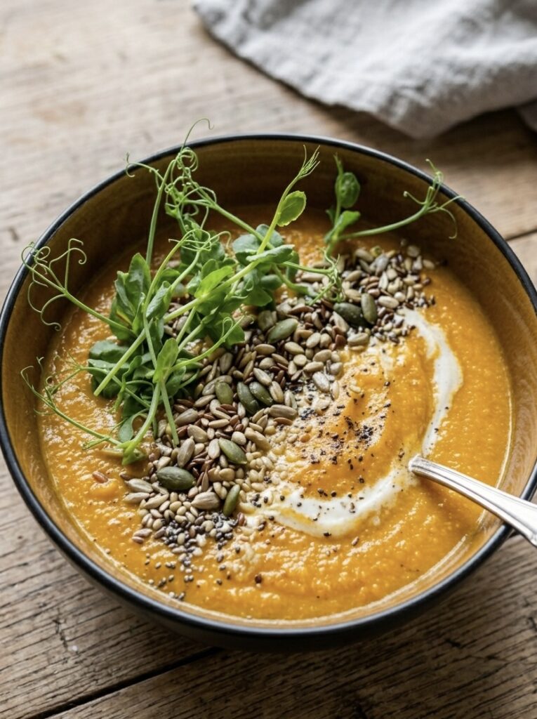 Punase läätse ja muskaatkõrvitsa supp